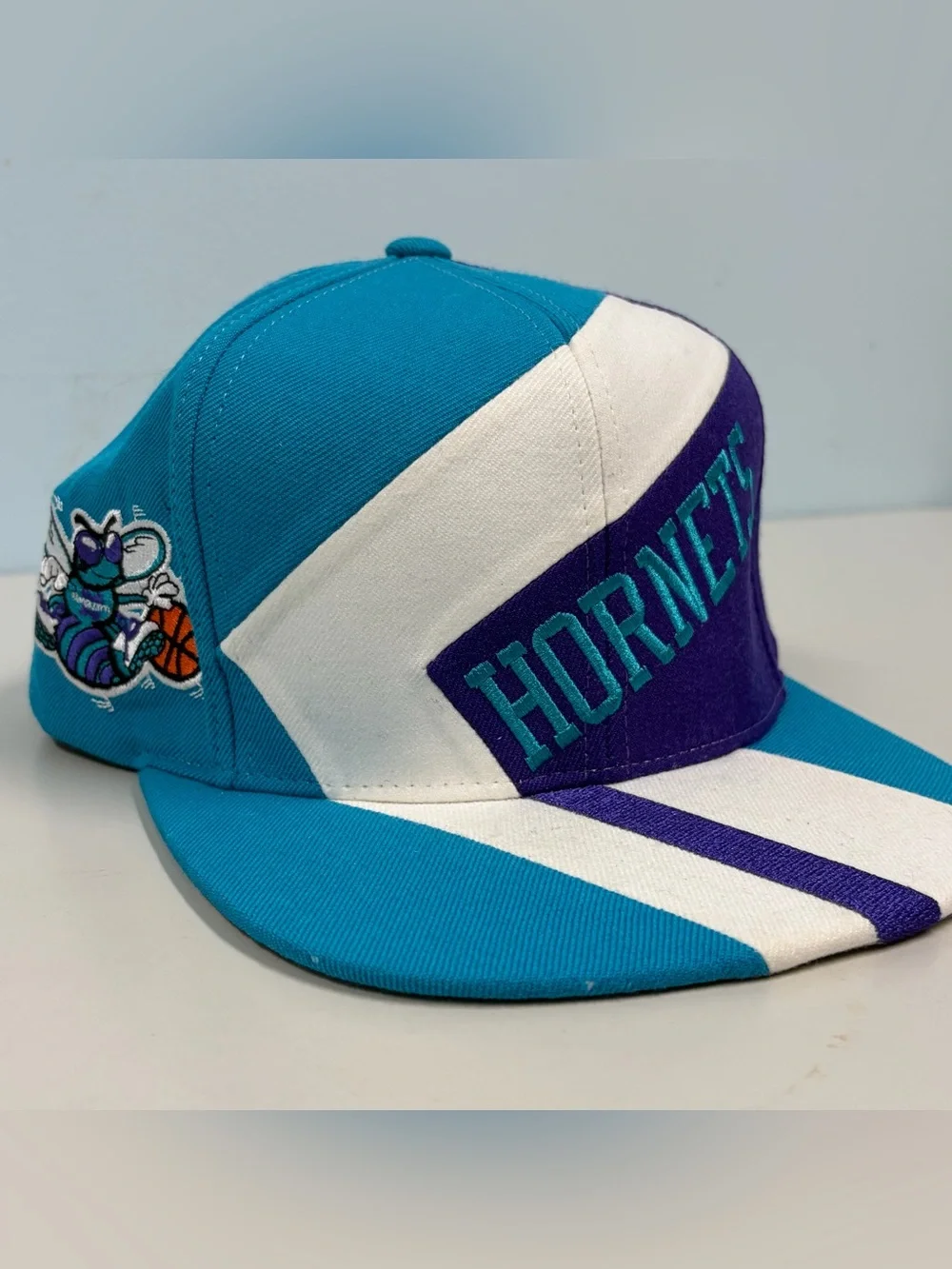 Charlotte Hornets Mitchell & Ness Hardwood Classics Hat Snapback Retro NBA Block - Picture 2 of 12
